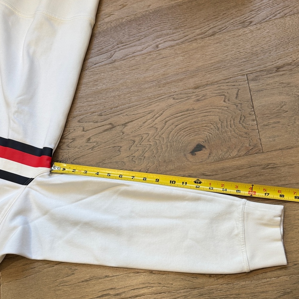 Tommy Hilfiger White Zip-Up Sweater with Red and Black Stripes - Picture 11 of 12